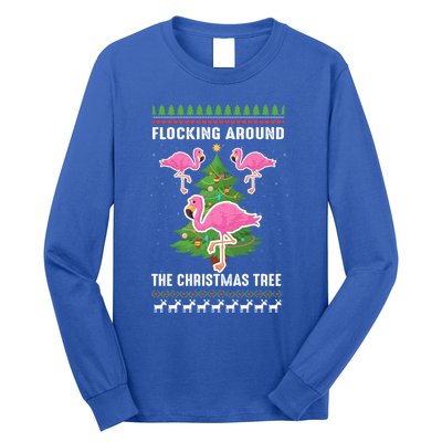 Flamingo Funny Christmas Tree Great Gift Long Sleeve Shirt