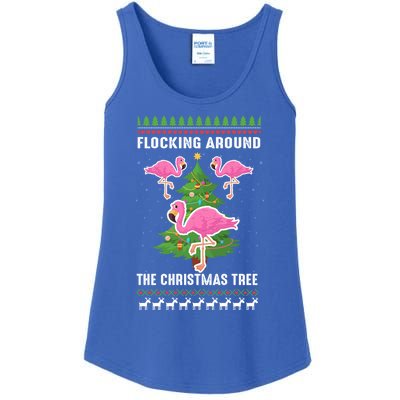 Flamingo Funny Christmas Tree Great Gift Ladies Essential Tank