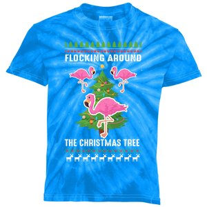 Flamingo Funny Christmas Tree Great Gift Kids Tie-Dye T-Shirt