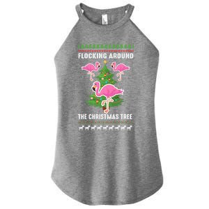 Flamingo Funny Christmas Tree Great Gift Women's Perfect Tri Rocker Tank