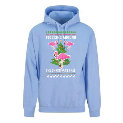 Flamingo Funny Christmas Tree Great Gift Unisex Surf Hoodie