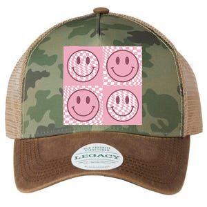 Funny Face Checkered Pattern Smile Face Meme Trendy Legacy Tie Dye Trucker Hat