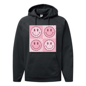 Funny Face Checkered Pattern Smile Face Meme Trendy Performance Fleece Hoodie