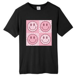 Funny Face Checkered Pattern Smile Face Meme Trendy Tall Fusion ChromaSoft Performance T-Shirt