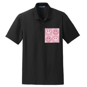 Funny Face Checkered Pattern Smile Face Meme Trendy Dry Zone Grid Polo