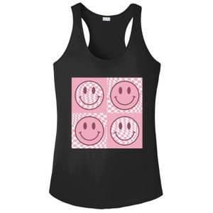 Funny Face Checkered Pattern Smile Face Meme Trendy Ladies PosiCharge Competitor Racerback Tank