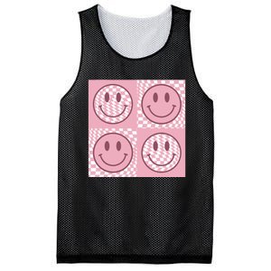 Funny Face Checkered Pattern Smile Face Meme Trendy Mesh Reversible Basketball Jersey Tank