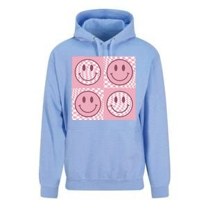 Funny Face Checkered Pattern Smile Face Meme Trendy Unisex Surf Hoodie