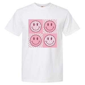 Funny Face Checkered Pattern Smile Face Meme Trendy Garment-Dyed Heavyweight T-Shirt