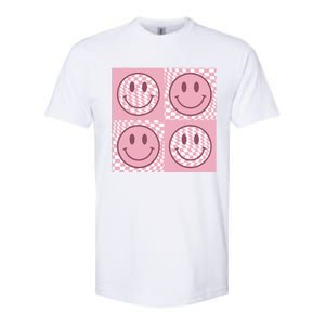 Funny Face Checkered Pattern Smile Face Meme Trendy Softstyle CVC T-Shirt