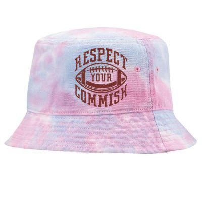 Fantasy Football Champion Funny Respect Your Commish Tie-Dyed Bucket Hat