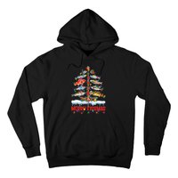 Fish Fishing Christmas Tree Lights Merry Fishmas Fishermen Hoodie