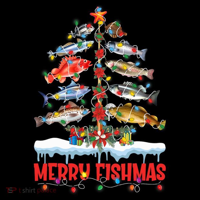 Fish Fishing Christmas Tree Lights Merry Fishmas Fishermen Baby Bodysuit