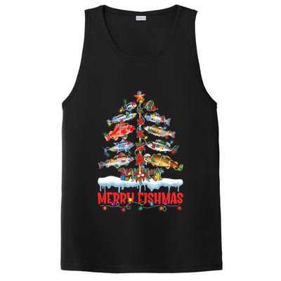 Fish Fishing Christmas Tree Lights Merry Fishmas Fishermen PosiCharge Competitor Tank