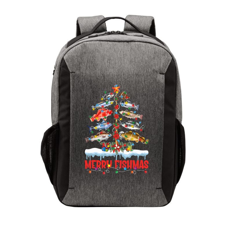 Fish Fishing Christmas Tree Lights Merry Fishmas Fishermen Vector Backpack