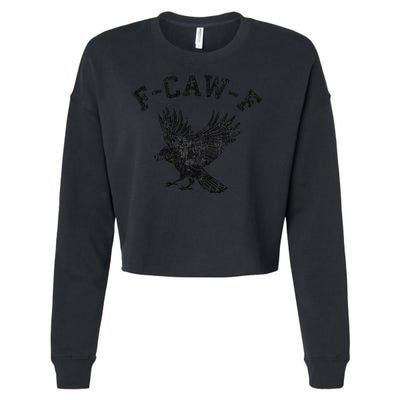Funny F CAW F Crow Cropped Pullover Crew