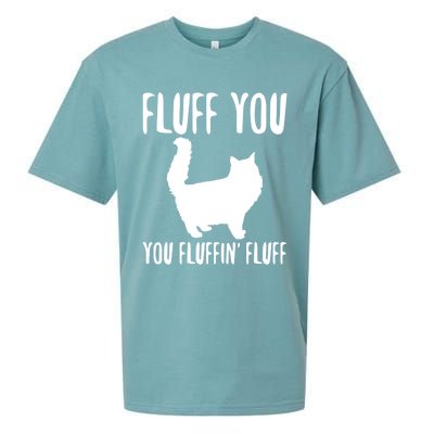 Funny Furry Cat Gift Fluff You You Fluffin' Fluff Gift Sueded Cloud Jersey T-Shirt