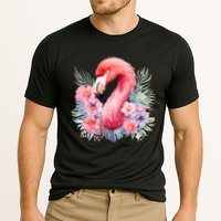 Floral Flamingo Cute Tropical Cooling Performance Crew T-Shirt