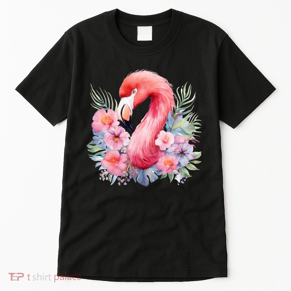 Floral Flamingo Cute Tropical Tall T-Shirt