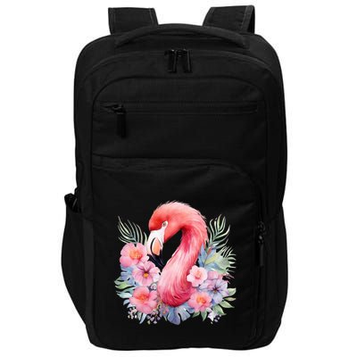 Floral Flamingo Cute Tropical Impact Tech Backpack