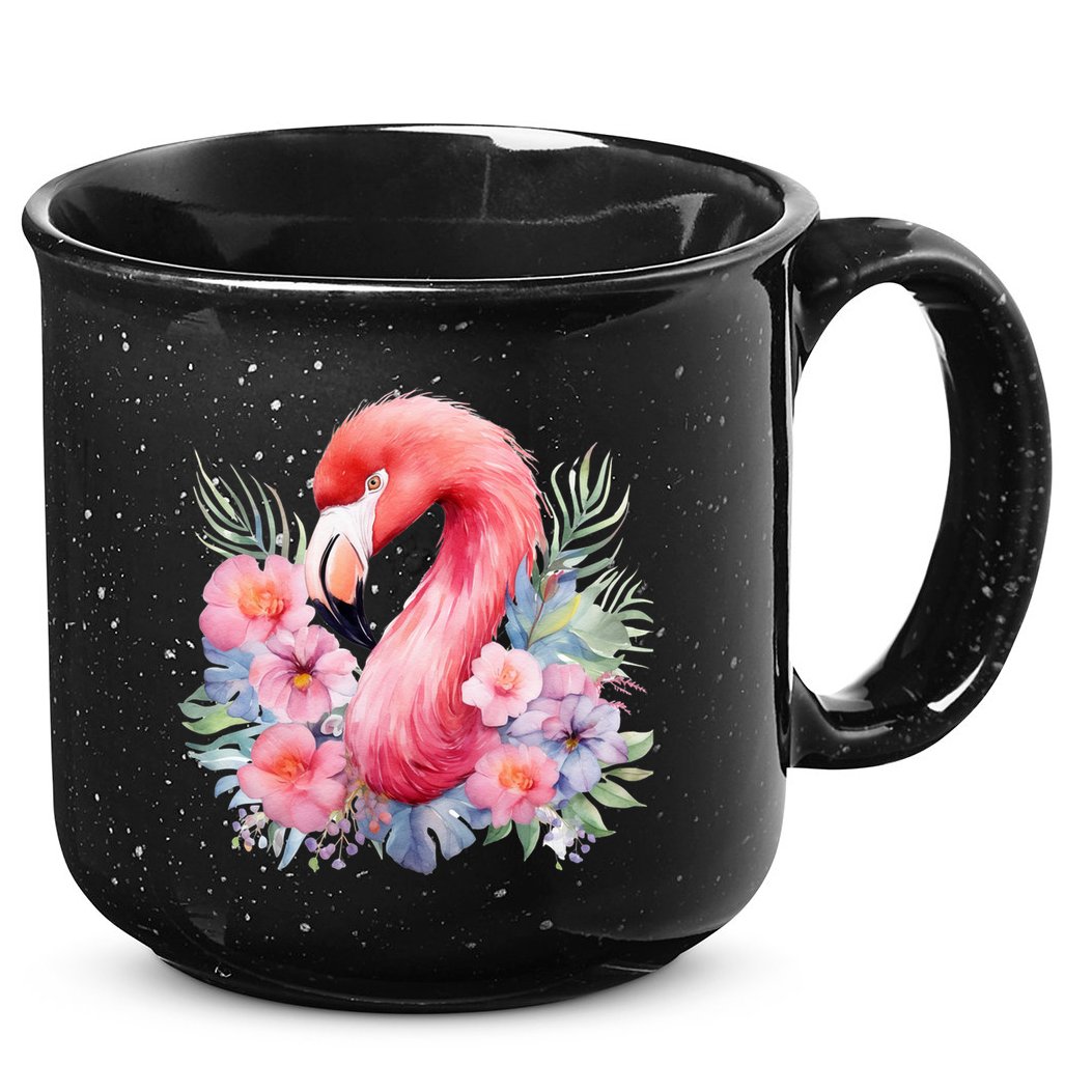 Floral Flamingo Cute Tropical 15oz Campfire Ceramic Mug