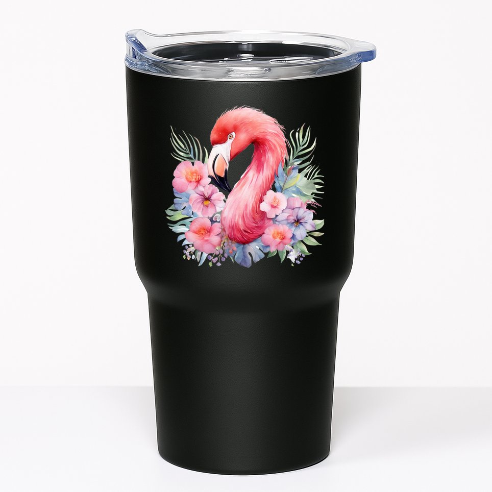 Floral Flamingo Cute Tropical Tumbler