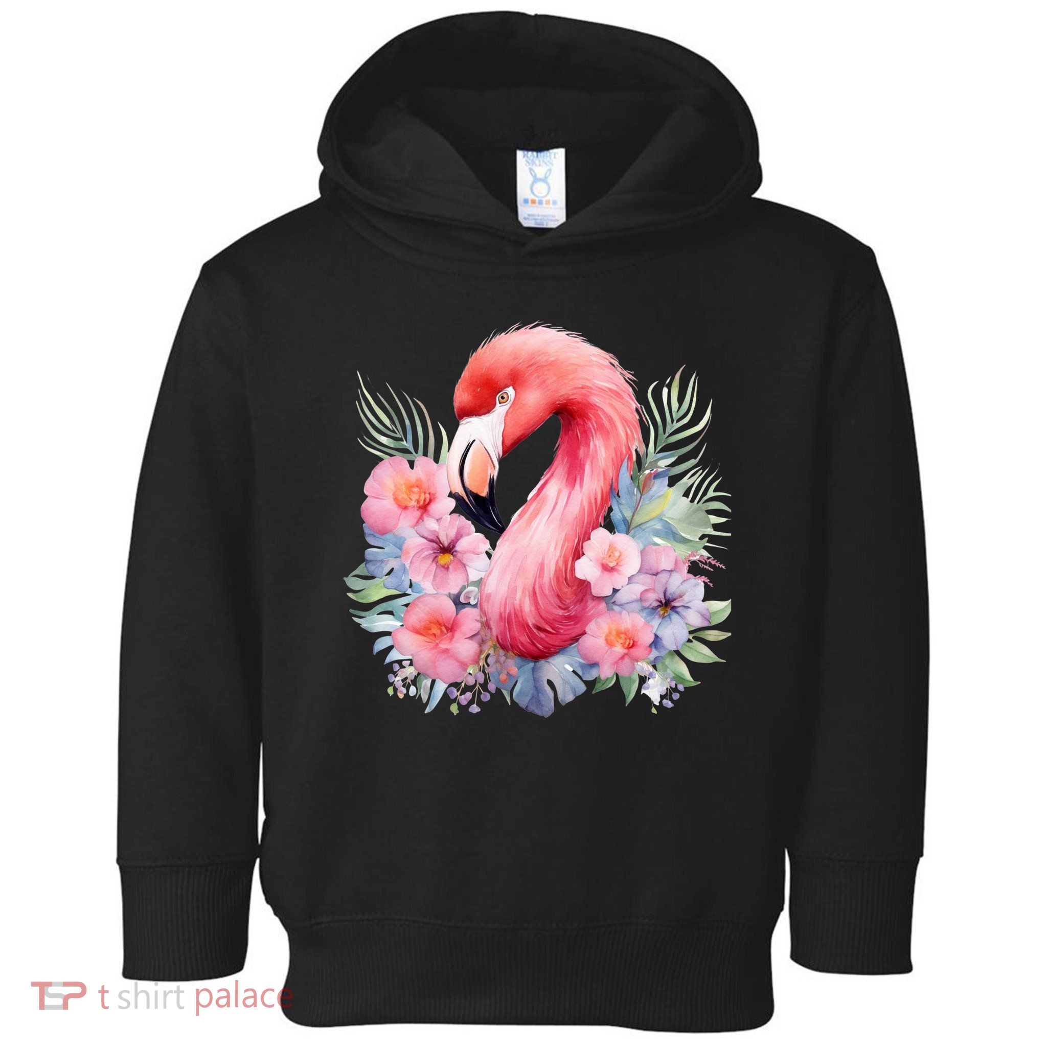 Floral Flamingo Cute Tropical Toddler Hoodie