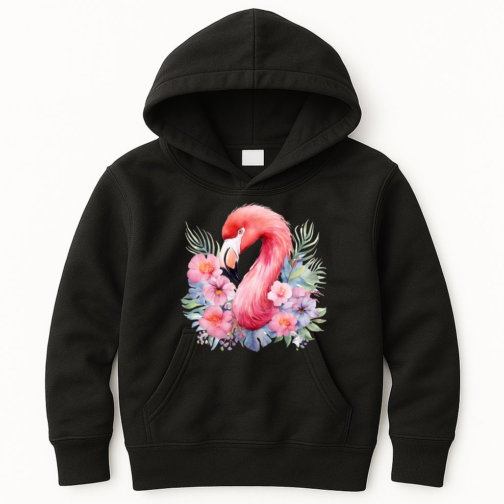 Floral Flamingo Cute Tropical Kids Hoodie