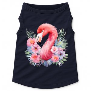 Floral Flamingo Cute Tropical Doggie Tank