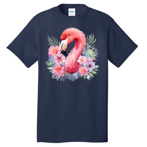 Floral Flamingo Cute Tropical Tall T-Shirt