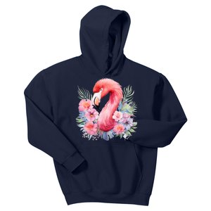 Floral Flamingo Cute Tropical Kids Hoodie