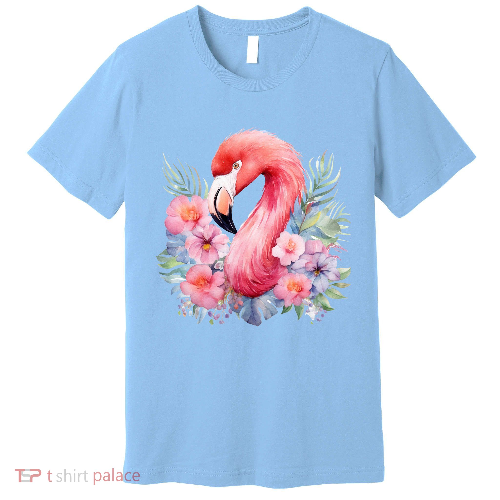Floral Flamingo Cute Tropical Premium T-Shirt