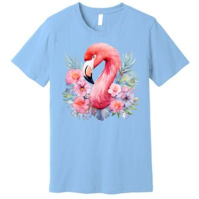 Floral Flamingo Cute Tropical Premium T-Shirt