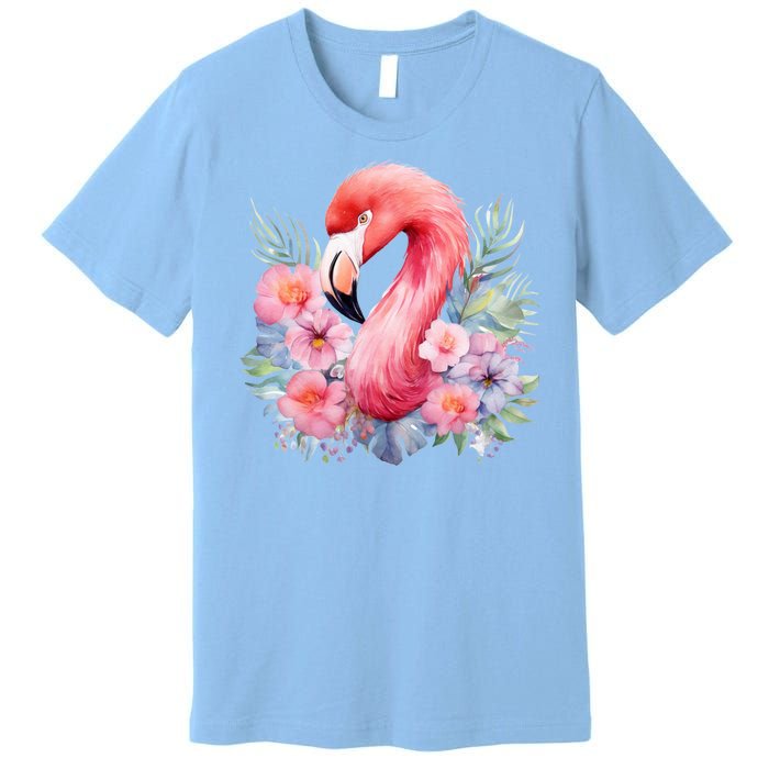 Floral Flamingo Cute Tropical Premium T-Shirt