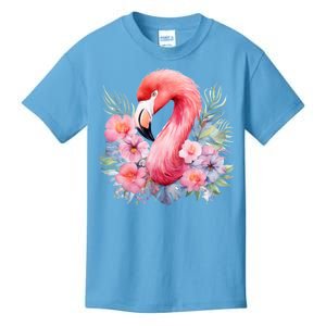 Floral Flamingo Cute Tropical Kids T-Shirt