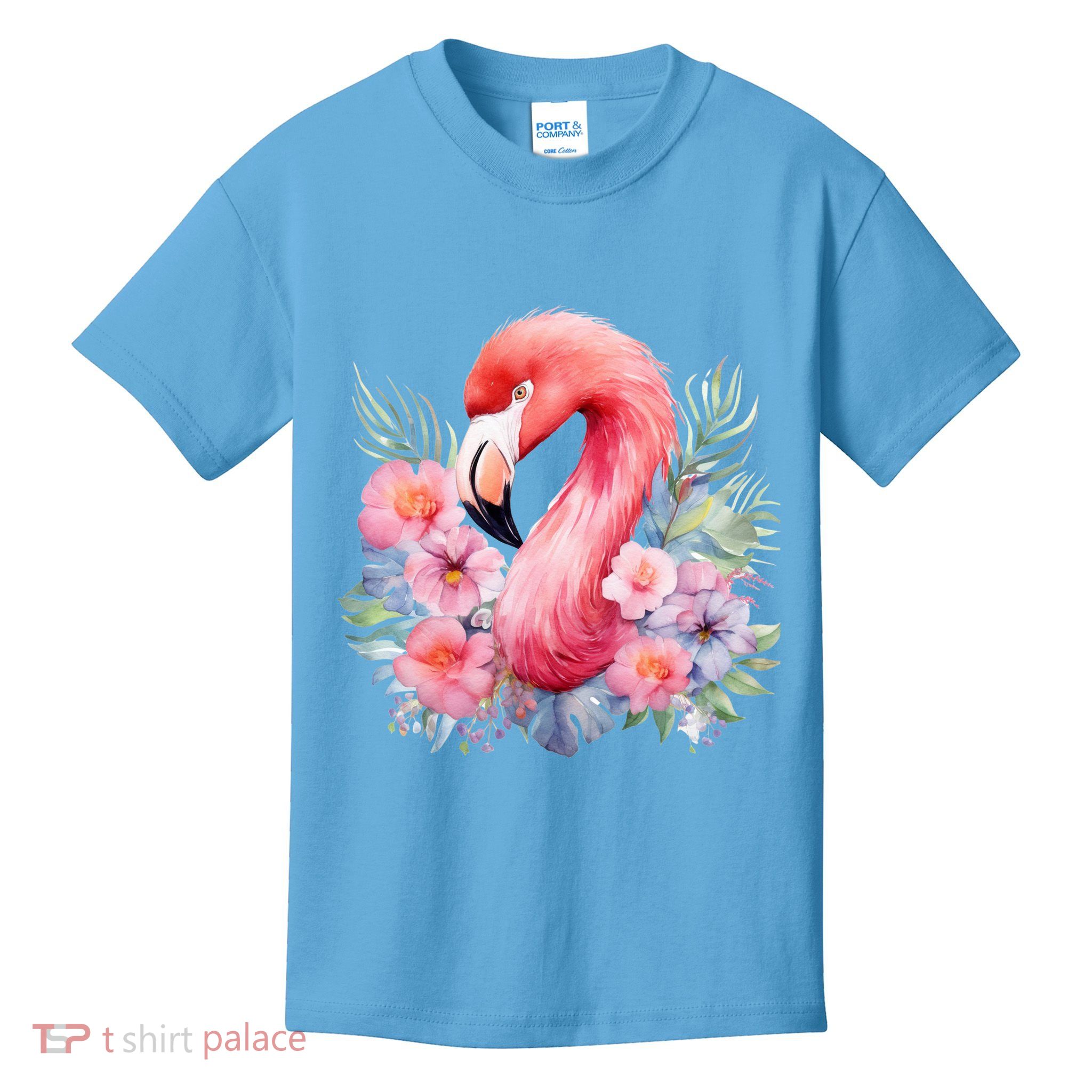 Floral Flamingo Cute Tropical Kids T-Shirt