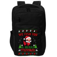 Fishing Funny Christmas Lights I Wish A Merry Fishmas Impact Tech Backpack