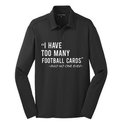 Funny Football Cards Collector Silk Touch Performance Long Sleeve Polo