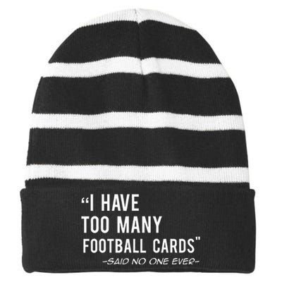 Funny Football Cards Collector Striped Beanie with Solid Band