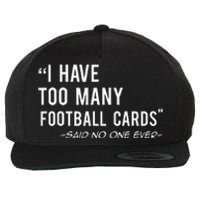 Funny Football Cards Collector Wool Snapback Cap