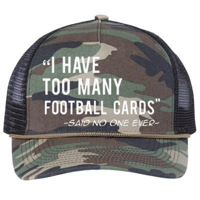 Funny Football Cards Collector Retro Rope Trucker Hat Cap