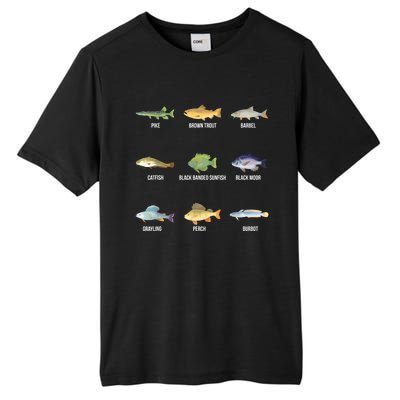 Funny Fishing Cute Types Of Freshwater Fish Species Gifts Tall Fusion ChromaSoft Performance T-Shirt