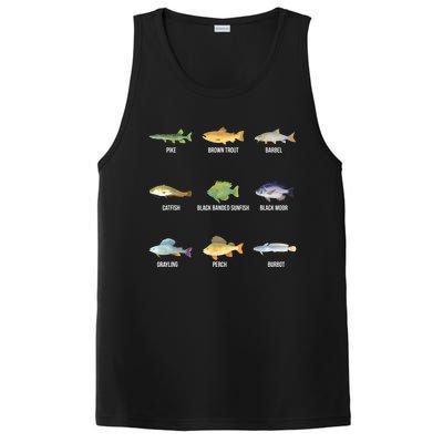 Funny Fishing Cute Types Of Freshwater Fish Species Gifts PosiCharge Competitor Tank