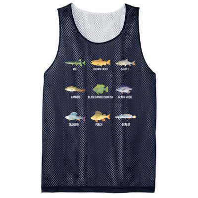 Funny Fishing Cute Types Of Freshwater Fish Species Gifts Mesh Reversible Basketball Jersey Tank