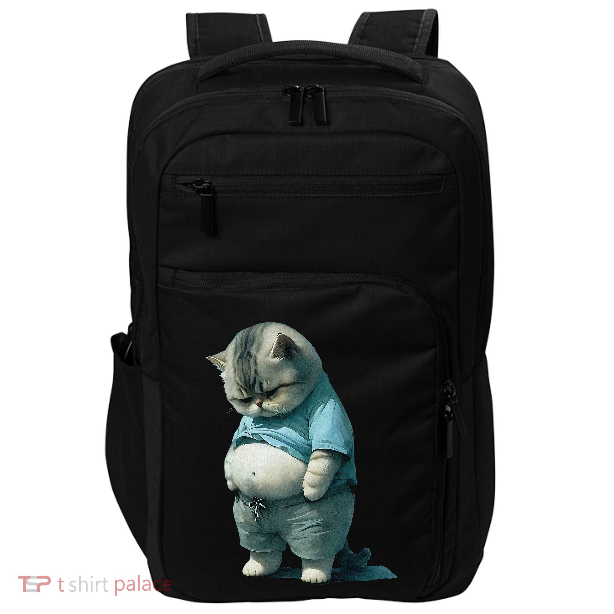 Funny Fat Cat Art Design Fat Kitten Cat Lover Impact Tech Backpack