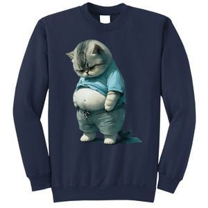 Funny Fat Cat Art Design Fat Kitten Cat Lover Sweatshirt