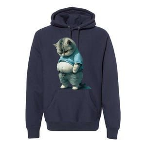 Funny Fat Cat Art Design Fat Kitten Cat Lover Premium Hoodie