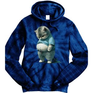 Funny Fat Cat Art Design Fat Kitten Cat Lover Tie Dye Hoodie