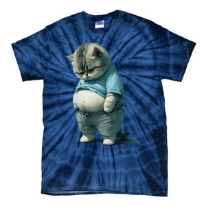 Funny Fat Cat Art Design Fat Kitten Cat Lover Tie-Dye T-Shirt