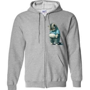 Funny Fat Cat Art Design Fat Kitten Cat Lover Full Zip Hoodie